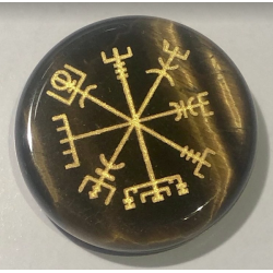 Viking Runic Compass Tigers Eye Gold Viking Runic Compass Tigers Eye Gold